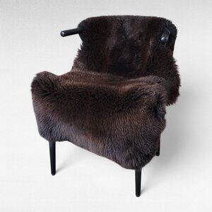 Genuine Swedish Sheepskin Rug Dark Chocolate Dense Or Pelt Throw 46" x 26"